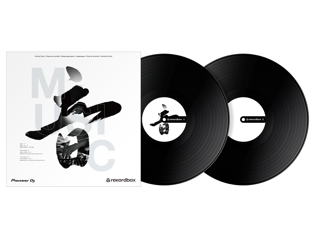 12 Black Control Vinyl for Rekordbox DJ (Pair)- Pioneer DJ