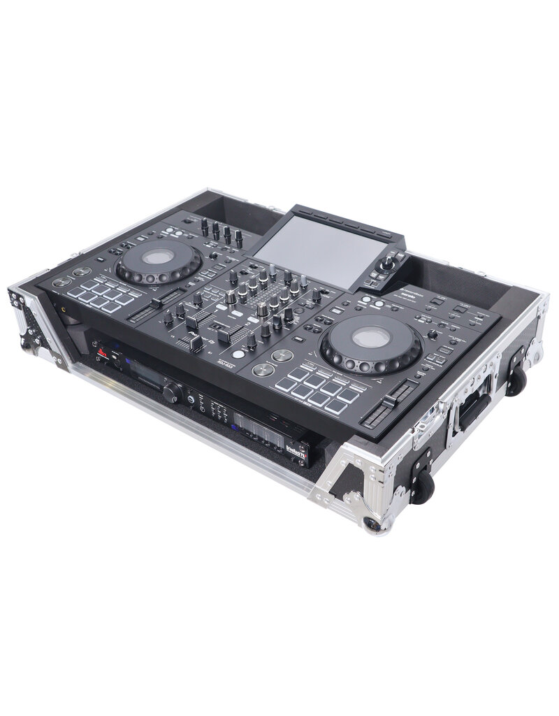 ProX ProX ATA Flight Case For REV5 or RX3 DJ Controller w/ 1U Rack Space + Wheels Black/Silver  (XS-XDJRX3 W)