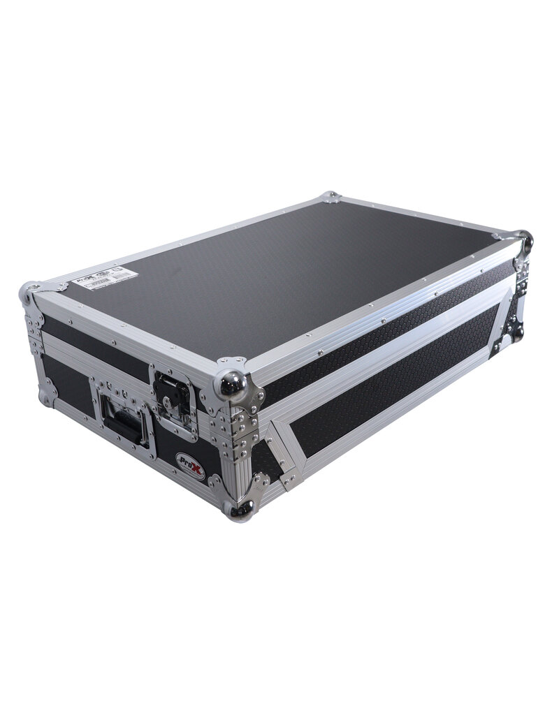 ProX ProX ATA Flight Case For REV5 or RX3 DJ Controller w/ 1U Rack Space + Wheels Black/Silver  (XS-XDJRX3 W)