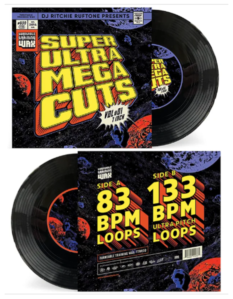 Turntable Training Wax Super Ultra Mega Cuts Vol. 1 7" Scratch Record from Ritchie Ruftone