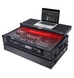 ProX ProX XS-DDJFLX10WLTBLLED: ATA Flight Style Road Case For FLX10 DJ Controller with Laptop Shelf 1U Rack Space Wheels and LED Black Finish