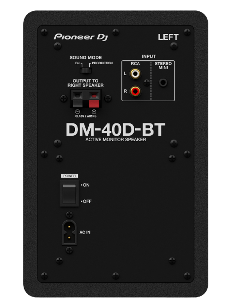 DM-40DBT  Black 4" Compact Active Monitor Speaker with Bluetooth (pair) - Pioneer DJ