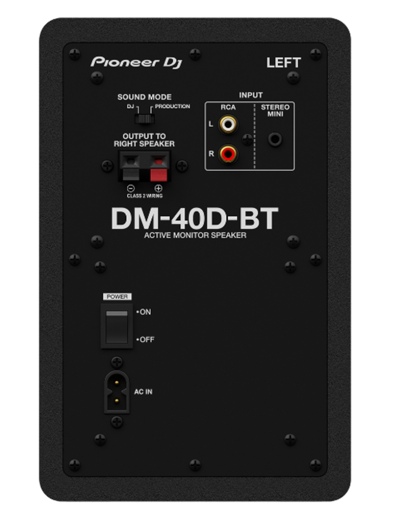 DM-40DBT-K Black 4" Compact Active Monitor Speaker with Bluetooth (pair) - Pioneer DJ