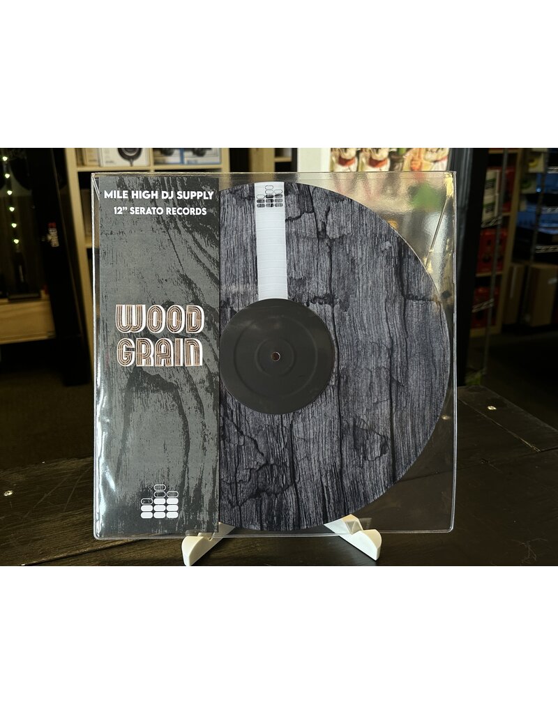 CHARCOAL - Wood Grain 12” Serato Control Vinyl (Pair)  - Mile High DJ Supply