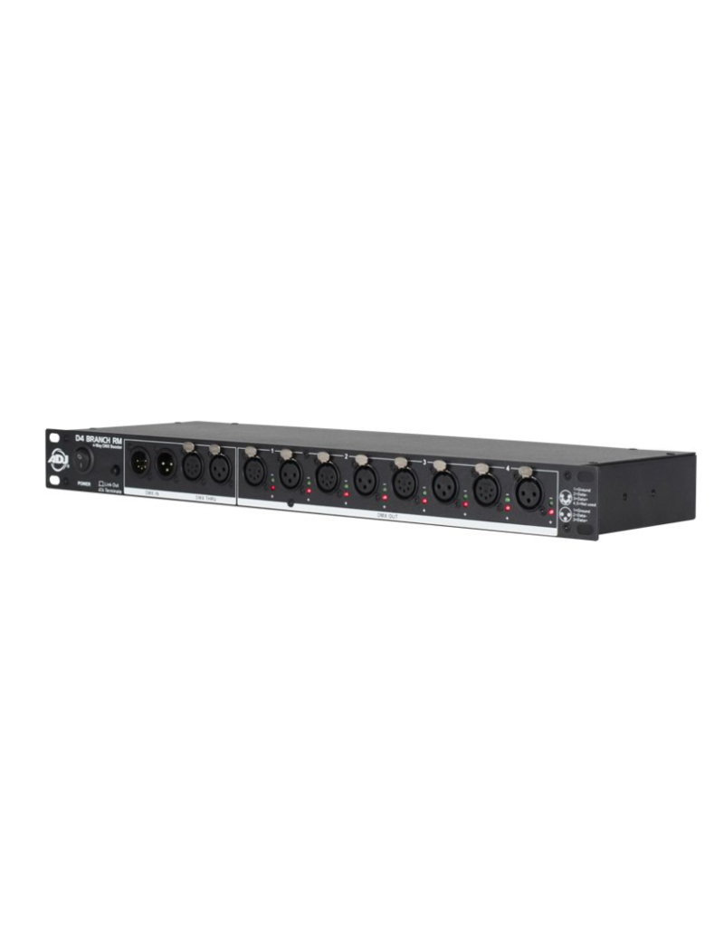 ADJ ADJ D4 Branch RM 4-Way DMX Distributor/Booster (D4B100)