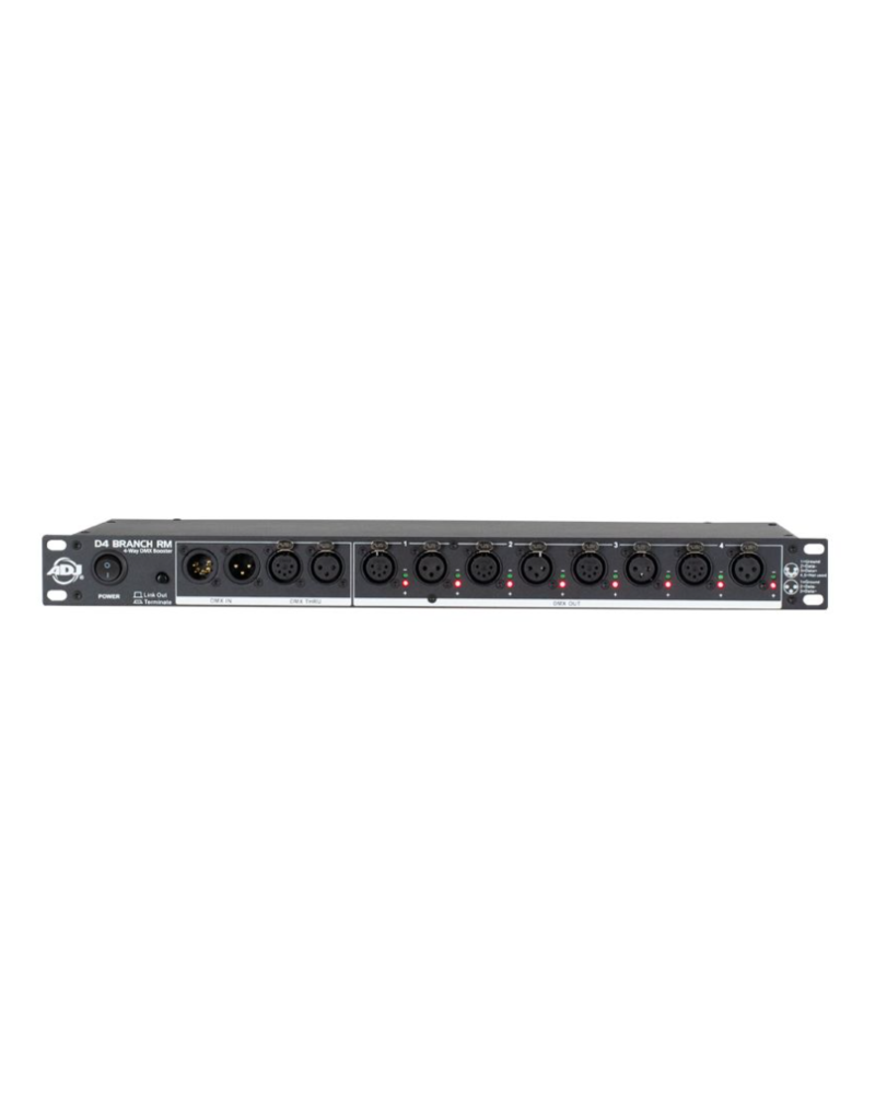 ADJ ADJ D4 Branch RM 4-Way DMX Distributor/Booster (D4B100)