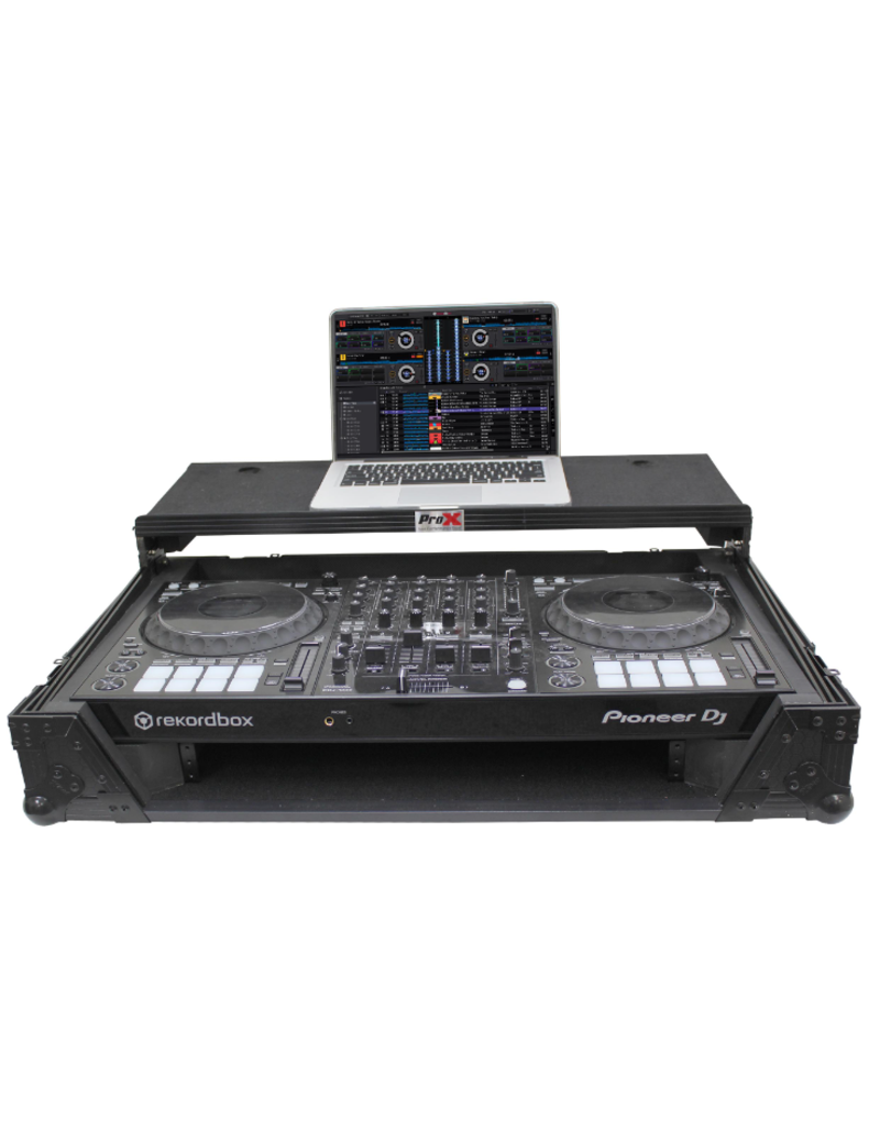 ProX ProX ATA Flight Case for Pioneer DDJ-1000 FLX6 SX3 DJ Controller w/ 1U Rack Space Wheels and LED - Black (XS-DDJ1000WLTBL LED)