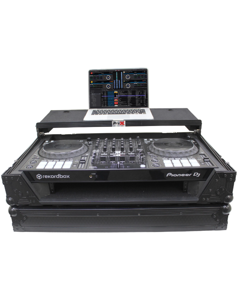 ProX ProX ATA Flight Case for Pioneer DDJ-1000 FLX6 SX3 DJ Controller w/ 1U Rack Space Wheels and LED - Black (XS-DDJ1000WLTBL LED)