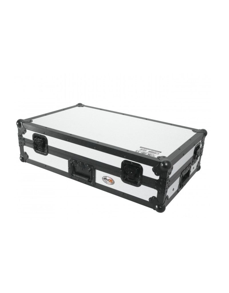 ProX ProX ATA Flight Style Road Case For Pioneer FLX10 or GRV6 w/ Laptop Shelf 1U Rack Space + Wheels White w/Black Finish ( XS-DDJFLX10WLTWH)