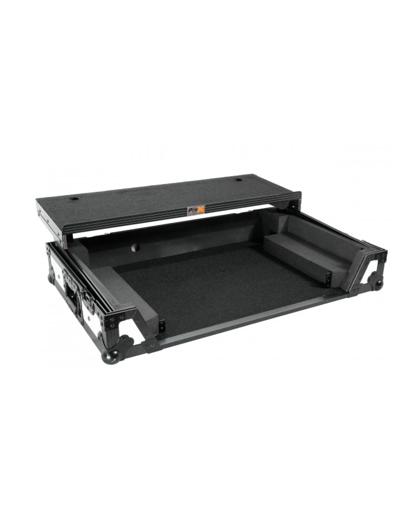 ProX ProX ATA Flight Style Road Case For Pioneer FLX10 or GRV6 w/ Laptop Shelf 1U Rack Space + Wheels White w/Black Finish ( XS-DDJFLX10WLTWH)