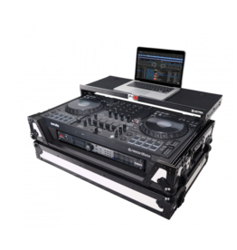 ProX ProX ATA Flight Style Road Case For Pioneer FLX10 or GRV6 w/ Laptop Shelf 1U Rack Space + Wheels White w/Black Finish ( XS-DDJFLX10WLTWH)