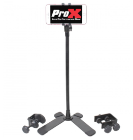 ProX ProX Mobi Buddy Hands Free Mobile Device Clip Kit DJ Cellphone holder Selfie Stick Table Stand Tripod Clamp + Case (X-MOBICP18)