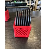 Mile High DJ Supply Mile High DJ Coaster Crate: 8 Plastic Drink Coasters in a Red Record Crate