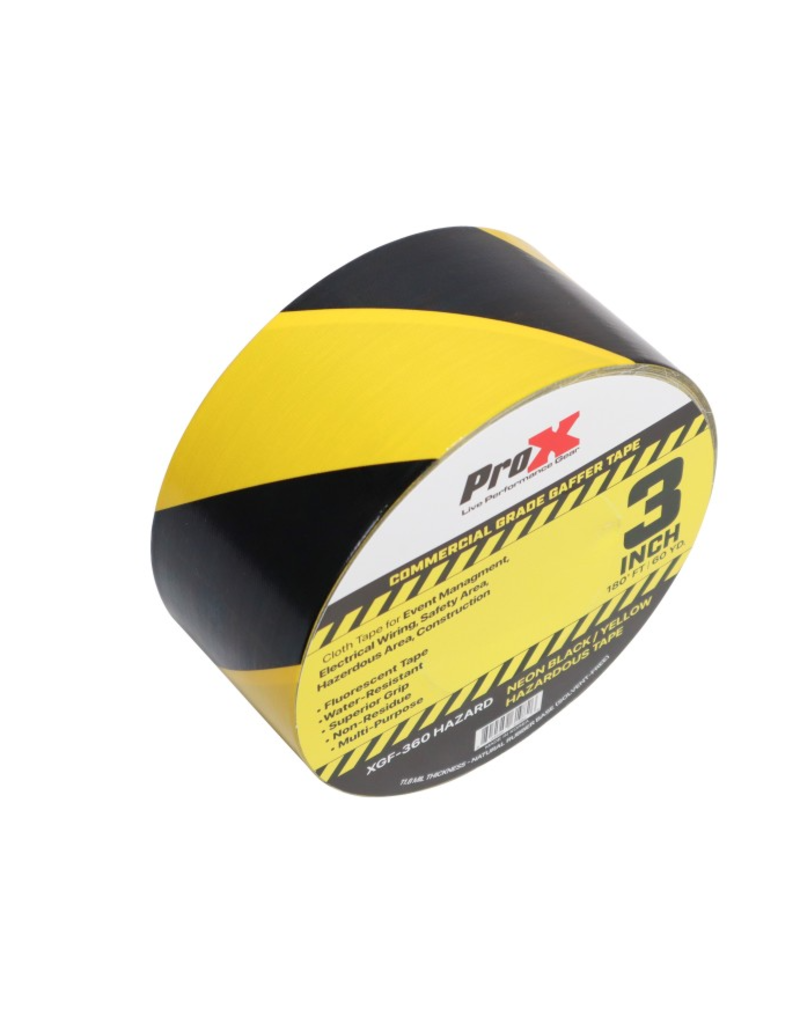 ProX ProX 3 Inch 180FT 60YD Hazardous Commercial Grade Gaffer Tape Pros Choice Non-Residue (XGF-360HAZARD)