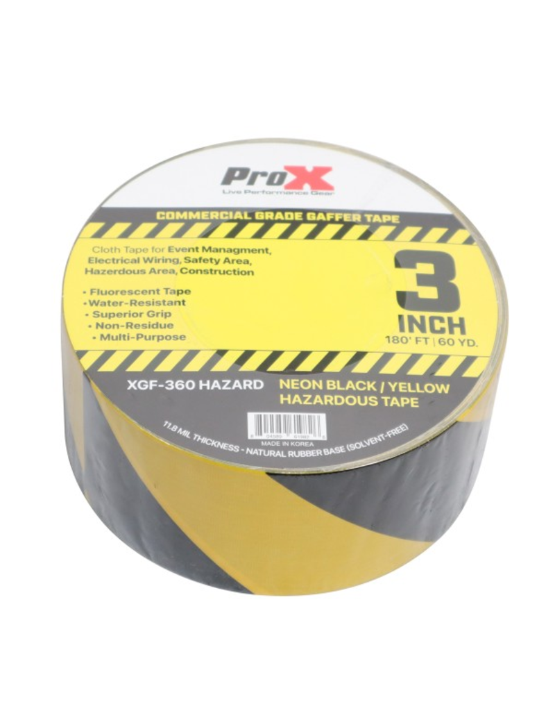 ProX ProX 3 Inch 180FT 60YD Hazardous Commercial Grade Gaffer Tape Pros Choice Non-Residue (XGF-360HAZARD)