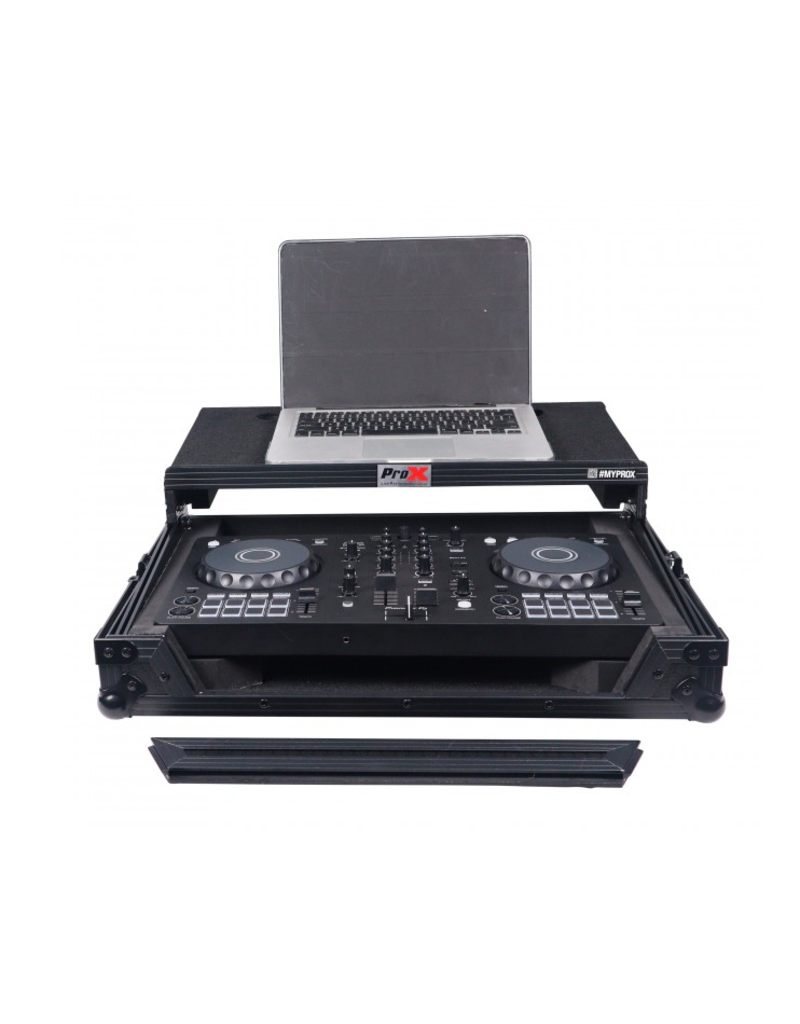 ProX ProX ATA Flight Road Case For FLX4, SB3, DDJ-400 DJ Controller w/ Laptop Shelf - Black Finish (X-DDJFLX4LTBL)