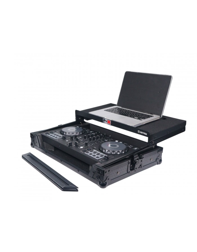 ProX ProX ATA Flight Road Case For FLX4, SB3, DDJ-400 DJ Controller w/ Laptop Shelf - Black Finish (X-DDJFLX4LTBL)