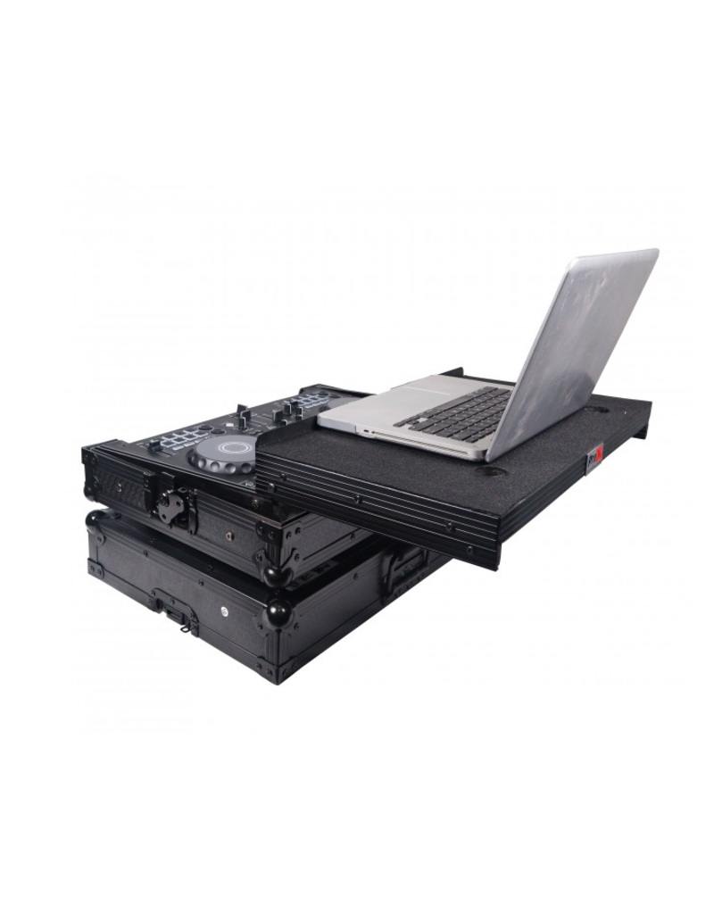 ProX ProX ATA Flight Road Case For FLX4, SB3, DDJ-400 DJ Controller w/ Laptop Shelf - Black Finish (X-DDJFLX4LTBL)