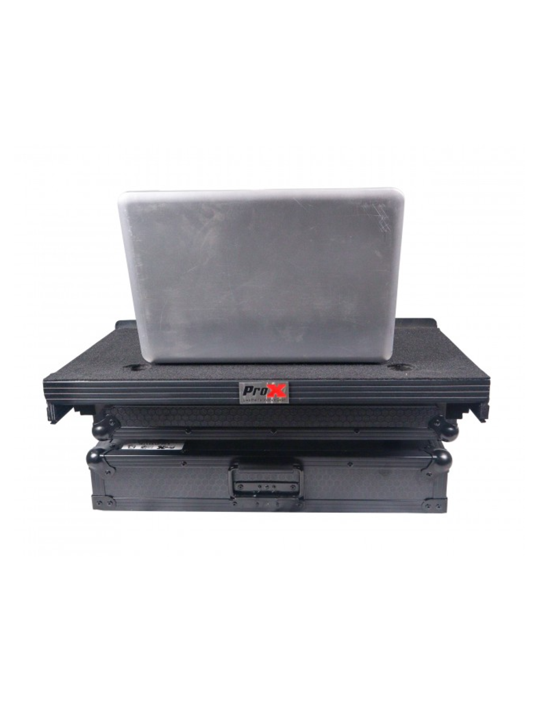 ProX ProX ATA Flight Road Case For FLX4, SB3, DDJ-400 DJ Controller w/ Laptop Shelf - Black Finish (X-DDJFLX4LTBL)