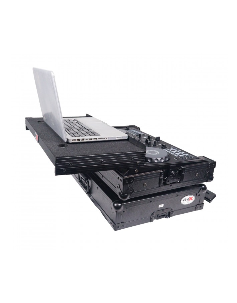 ProX ProX ATA Flight Road Case For FLX4, SB3, DDJ-400 DJ Controller w/ Laptop Shelf - Black Finish (X-DDJFLX4LTBL)