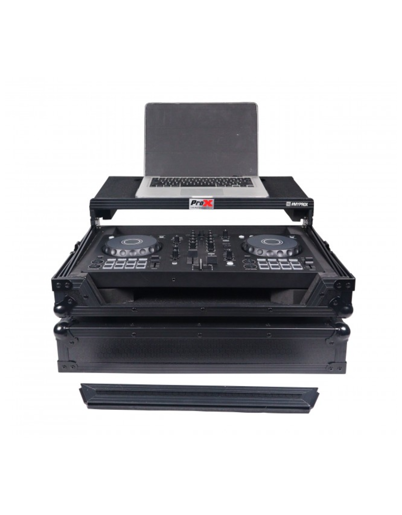 ProX ProX ATA Flight Road Case For FLX4, SB3, DDJ-400 DJ Controller w/ Laptop Shelf - Black Finish (X-DDJFLX4LTBL)