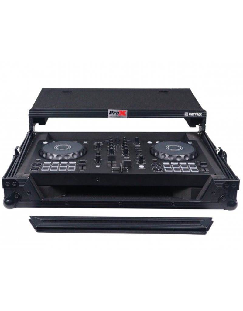 ProX ProX ATA Flight Road Case For FLX4, SB3, DDJ-400 DJ Controller w/ Laptop Shelf - Black Finish (X-DDJFLX4LTBL)