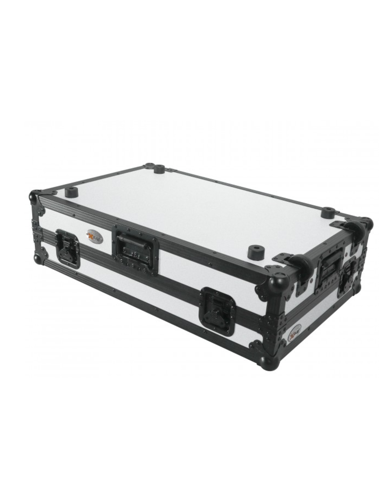 ProX ProX ATA Flight Case for REV7 w/ Laptop Shelf 1U Rack Space + Wheels - White Black (XS-DDJREV7WLTWH)