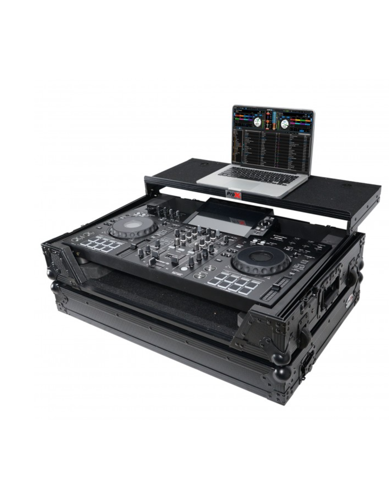 ProX ProX  Black ATA Style DJ Controller Case for DDJ-REV5 XDJ-RX3 RX2 Case w/Laptop Shelf + Wheels  (XS-XDJRX3WLTBL)