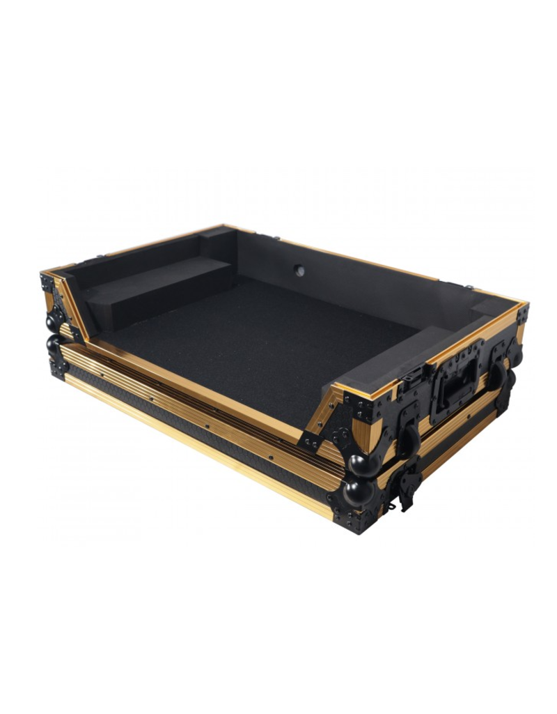 ProX ProX ATA Flight Case for Pioneer DDJ1000 FLX6 SX3 DJ Controller w/ 1U Rack Space + Wheels - Gold Black (XS-DDJ1000WFGLD)