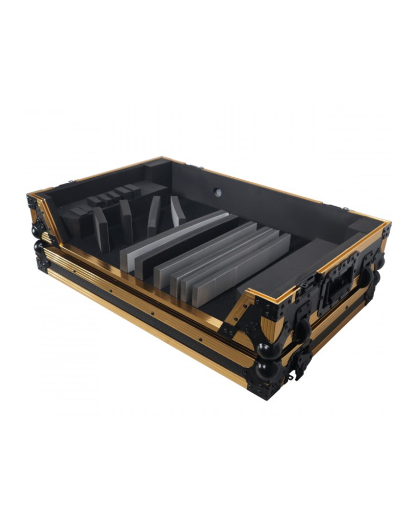 ProX ProX ATA Flight Case for Pioneer DDJ1000 FLX6 SX3 DJ Controller w/ 1U Rack Space + Wheels - Gold Black (XS-DDJ1000WFGLD)