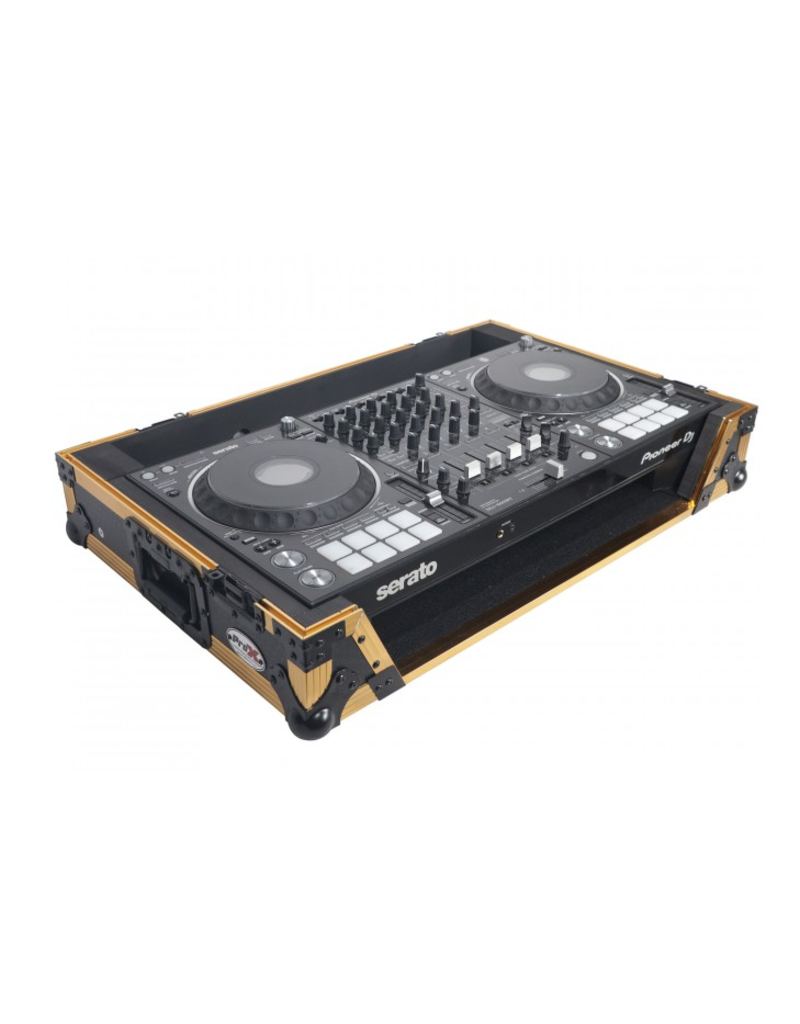 ProX ProX ATA Flight Case for Pioneer DDJ1000 FLX6 SX3 DJ Controller w/ 1U Rack Space + Wheels - Gold Black (XS-DDJ1000WFGLD)