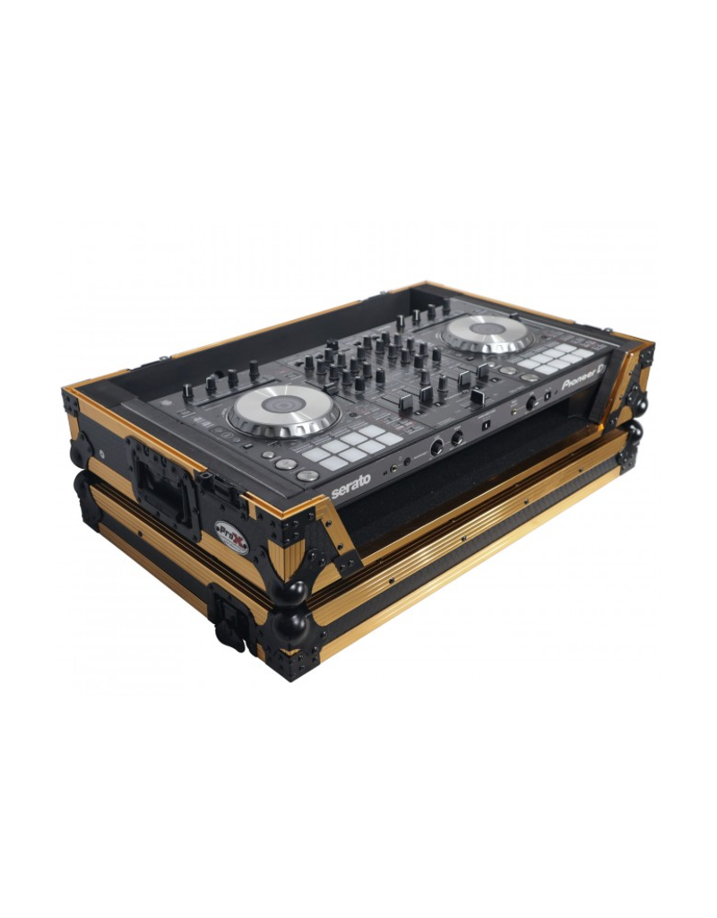 ProX ProX ATA Flight Case for Pioneer DDJ1000 FLX6 SX3 DJ Controller w/ 1U Rack Space + Wheels - Gold Black (XS-DDJ1000WFGLD)