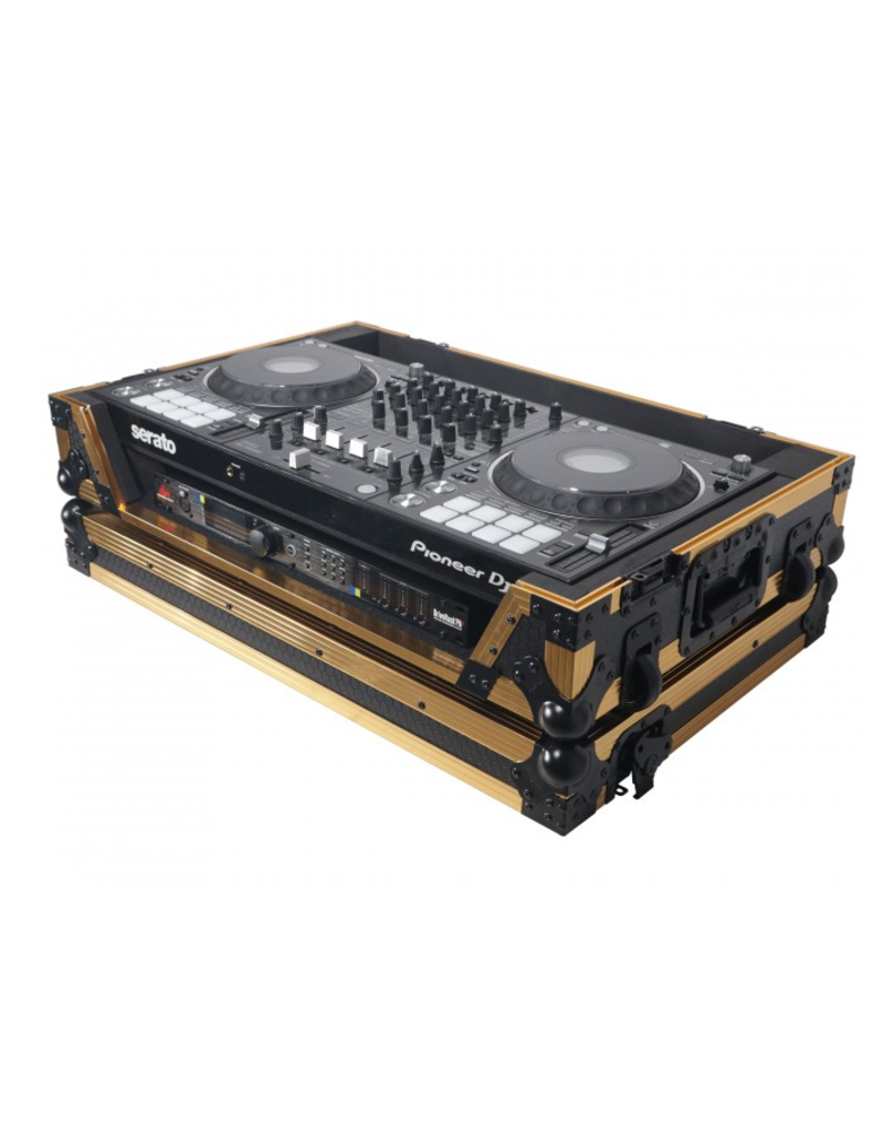 ProX ProX ATA Flight Case for Pioneer DDJ1000 FLX6 SX3 DJ Controller w/ 1U Rack Space + Wheels - Gold Black (XS-DDJ1000WFGLD)