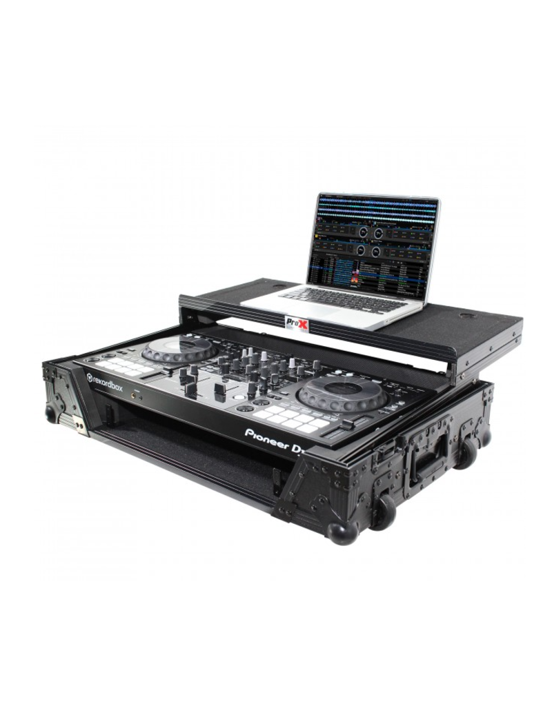 ProX ProX Black Flight Case For Pioneer DDJ-800 w/Sliding Laptop Shelf +Wheels &1U Rackspace (XS-DDJ800WLTBL)