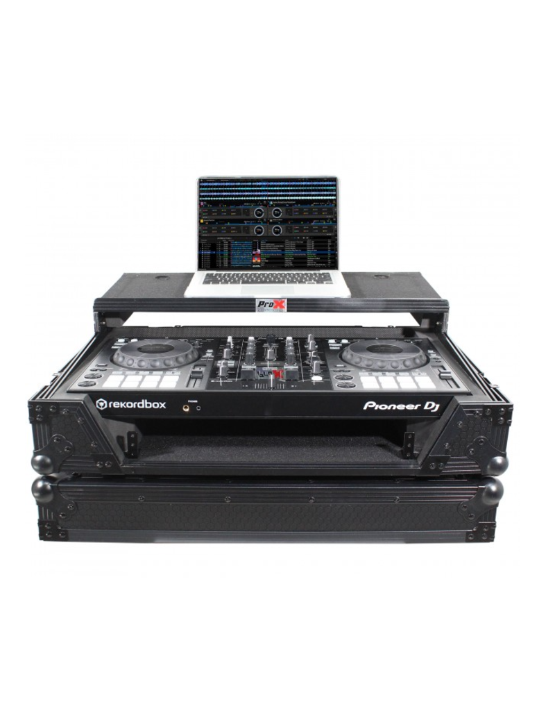 ProX ProX Black Flight Case For Pioneer DDJ-800 w/Sliding Laptop Shelf +Wheels &1U Rackspace (XS-DDJ800WLTBL)