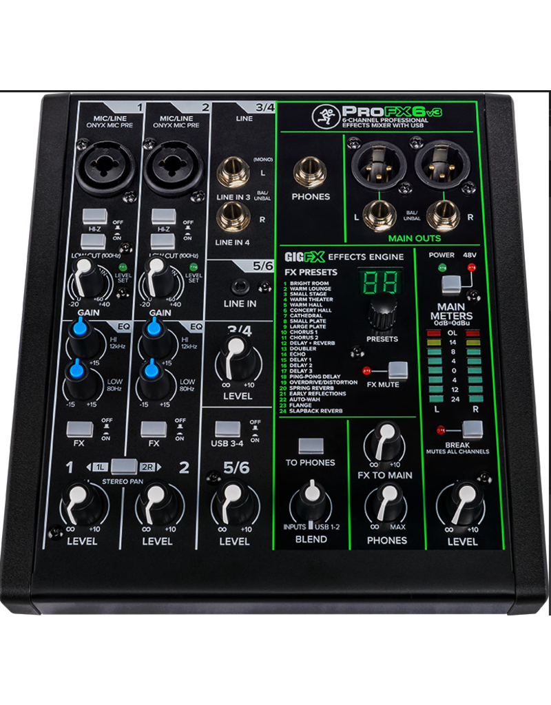 Mackie MACKIE ProFX6v3: 6-Channel Professional Analog Mixer with USB