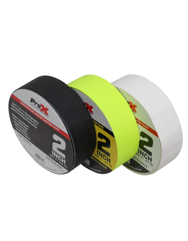 ProX ProX 2 Inch 180FT 60YD Matte Black Commercial Grade Gaffer Tape Pros Choice Non-Residue (XGF-260BLK)