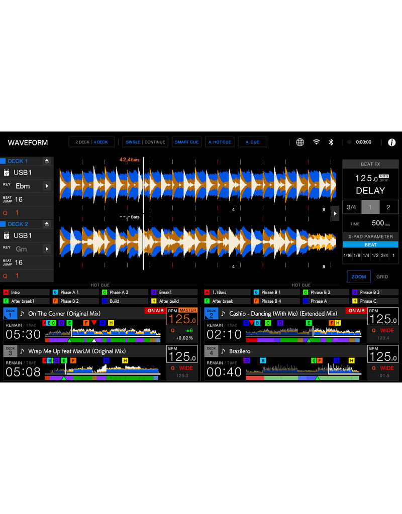 AlphaTheta XDJ-AZ All-in-One DJ System  w/ Built-in Wi-Fi +  4-deck Playback and SonicLink Compatibility - AlphaTheta