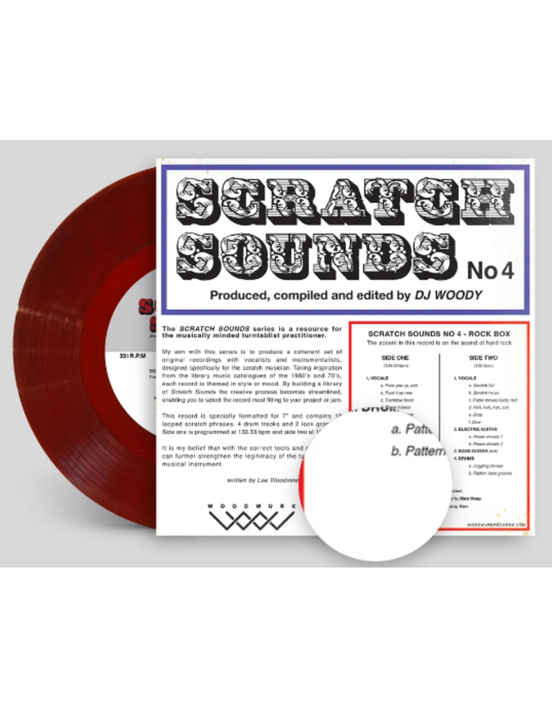 Woodwurk Records Scratch Sounds No 4 (Rock Box) by DJ Woody 7" Scratch Record