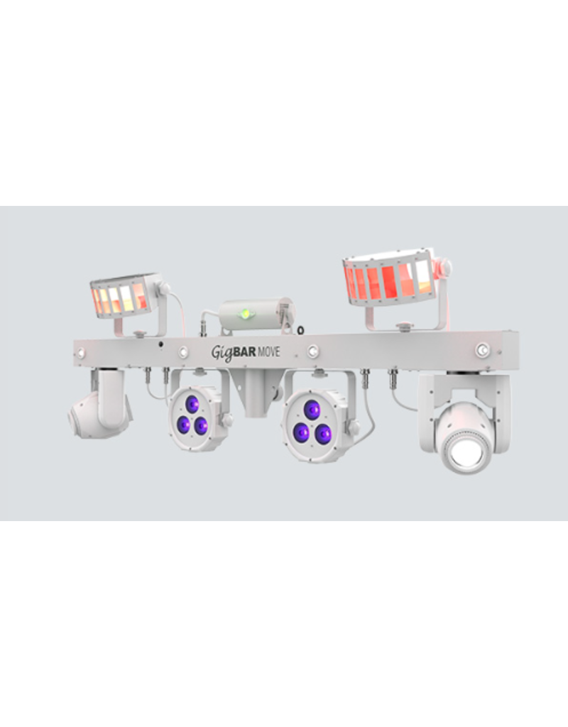Chauvet DJ Chauvet DJ GigBAR Move 5-in-1 Lighting System with Moving Heads, Pars, Derbys, Strobe, and Laser Effects (White) (GIGBARMOVEWHT)