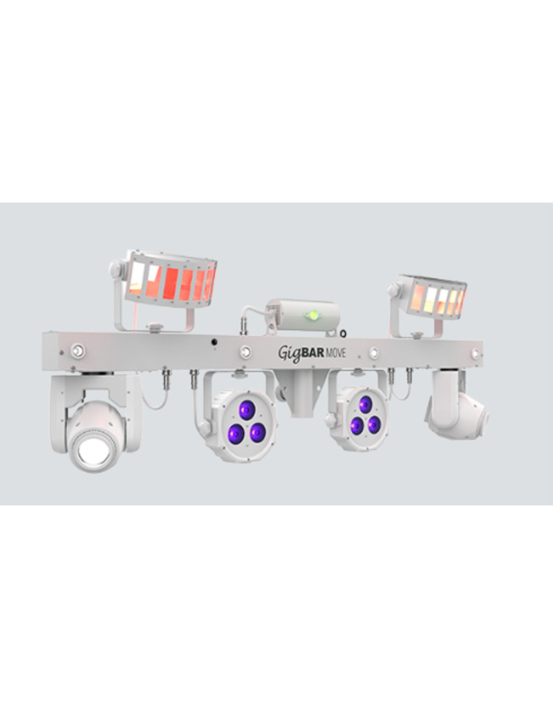 Chauvet DJ Chauvet DJ GigBAR Move 5-in-1 Lighting System with Moving Heads, Pars, Derbys, Strobe, and Laser Effects (White) (GIGBARMOVEWHT)