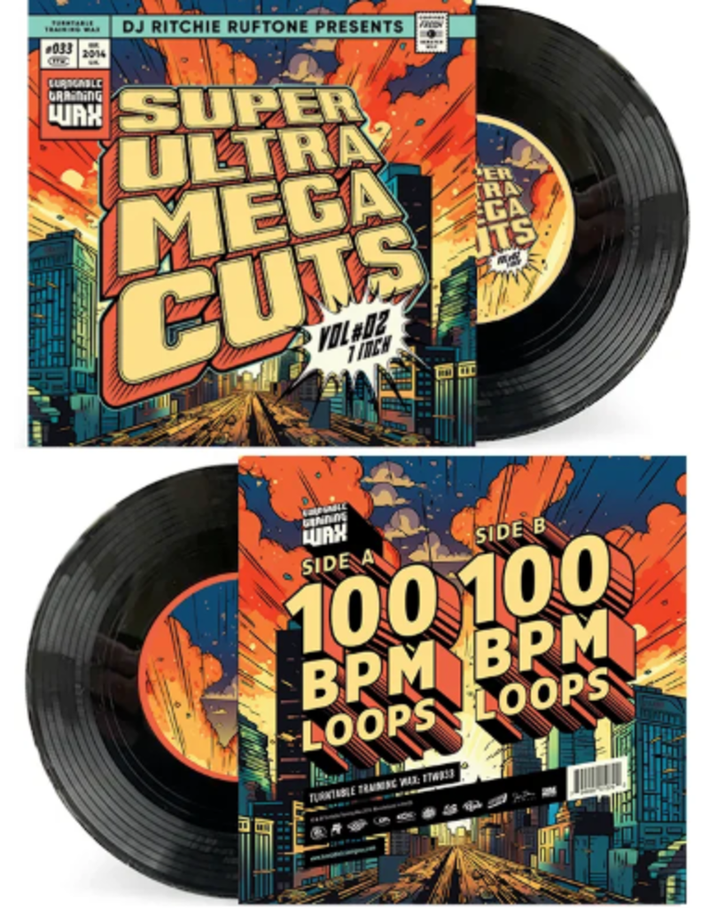 Turntable Training Wax Super Ultra Mega Cuts Vol. 2 7" Scratch Record from Ritchie Ruftone
