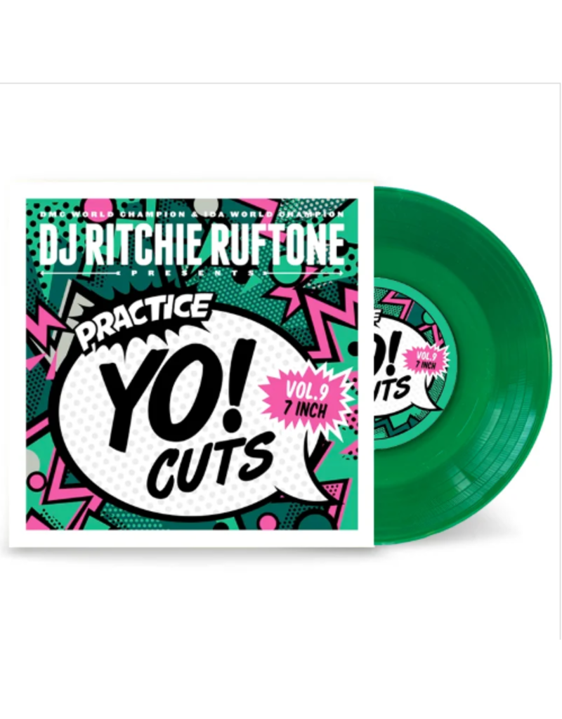 Turntable Training Wax Ritchie Ruftone Practice Yo! Cuts Vol. 9 ::: 7" GREEN  Scratch Record