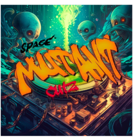 CrabCake Records Space Mutant Cutz 12" Cyan + Black Cosmos Scratch Record from Crabcake Records