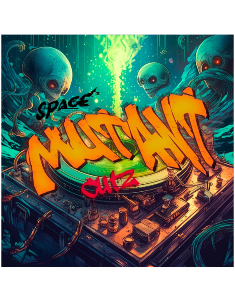 CrabCake Records Space Mutant Cutz 12" Cyan + Black Cosmos Scratch Record from Crabcake Records