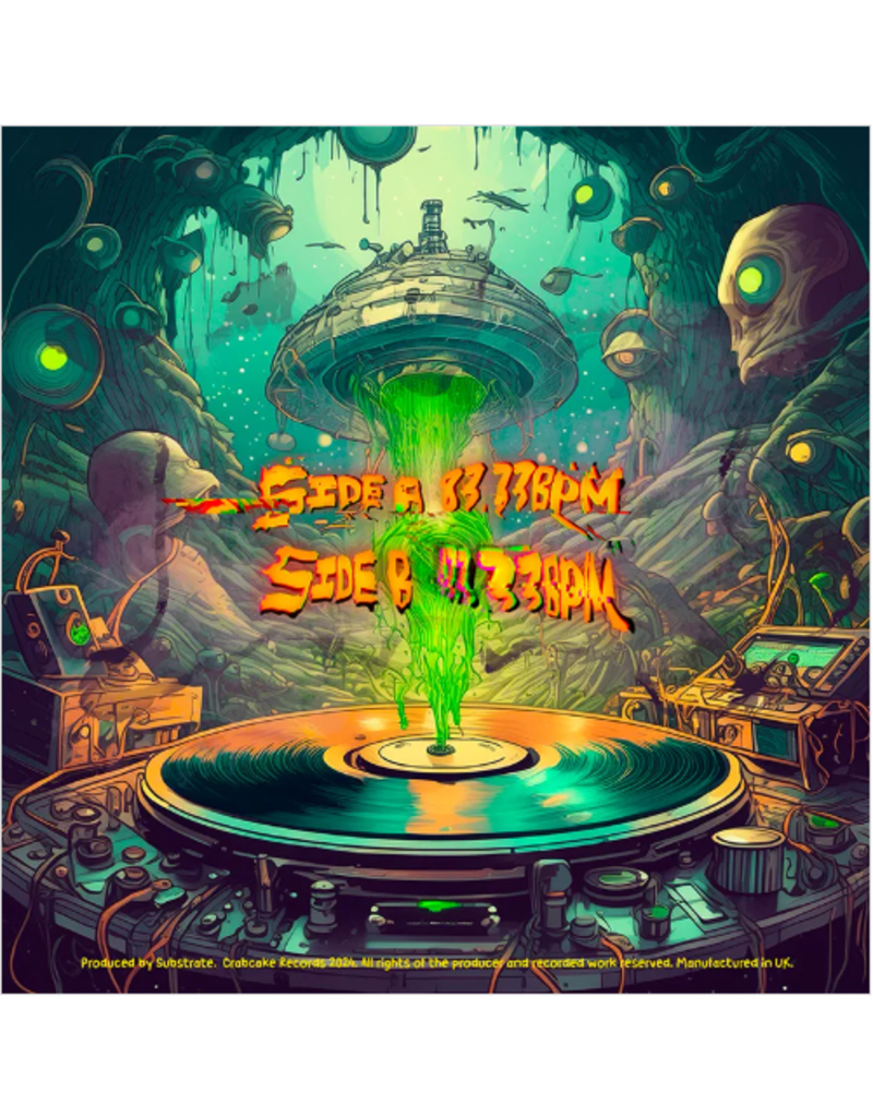 CrabCake Records Space Mutant Cutz 12" Cyan + Black Cosmos Scratch Record from Crabcake Records