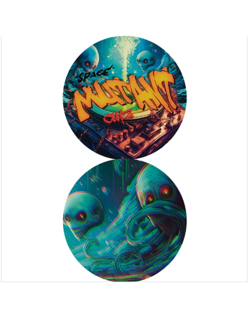 CrabCake Records Space Mutant Cutz 12" Cyan + Black Cosmos Scratch Record from Crabcake Records