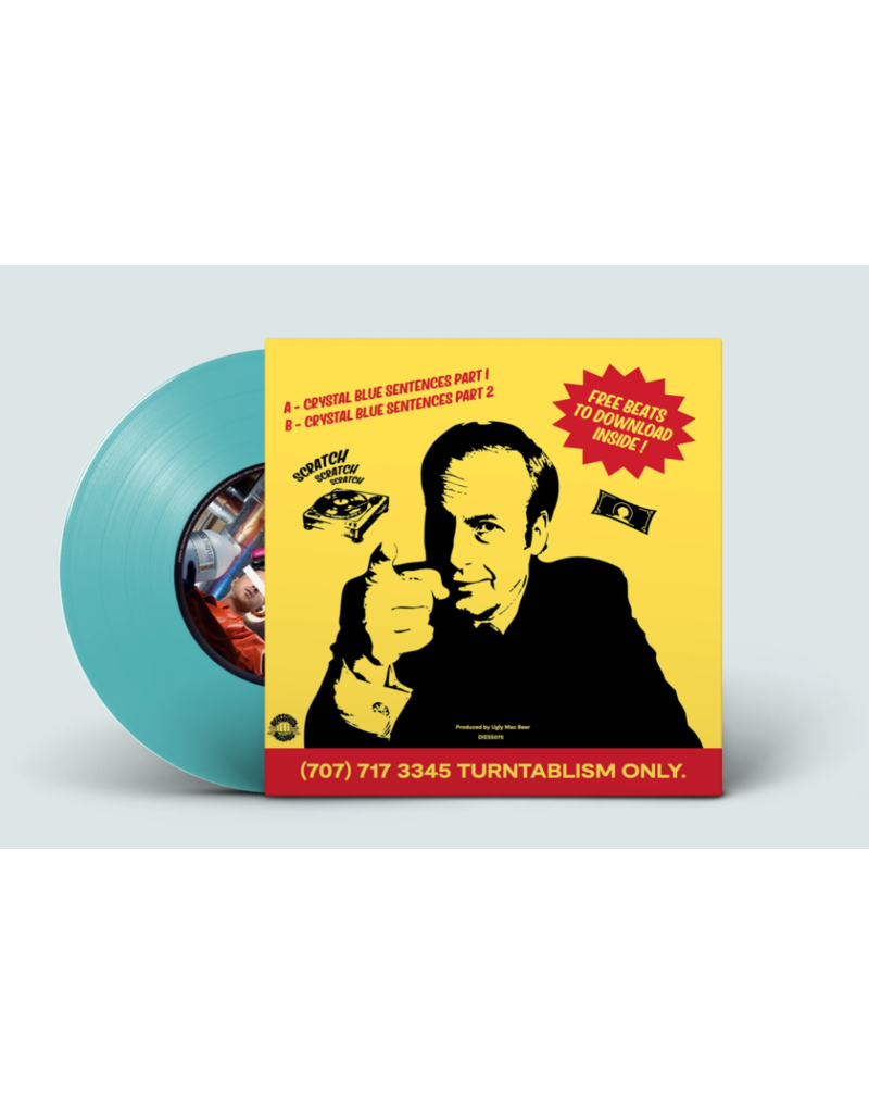 Beatsqueeze Crystal Blue Cuts: Transparent Blue 7" Scratch Record by Ugly Mac Beer (Import)