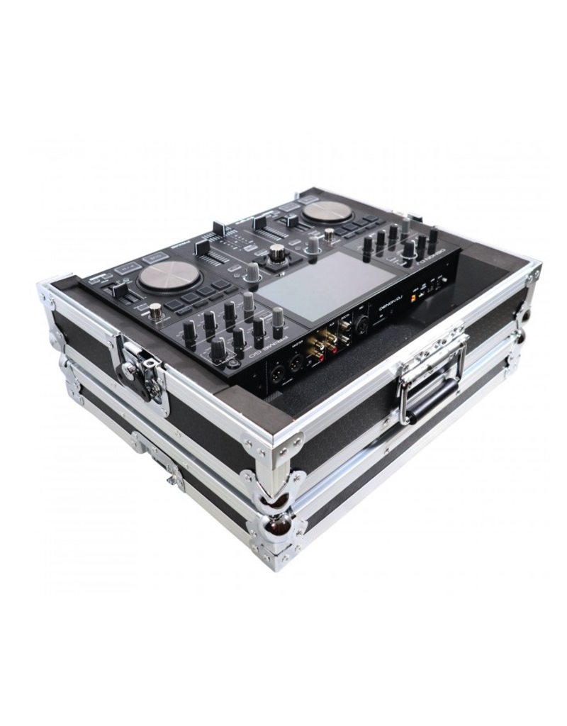 ProX ProX ATA Style Flight Travel Case for Denon DJ Prime Go - Silver On Black (X-PRIMEGO)