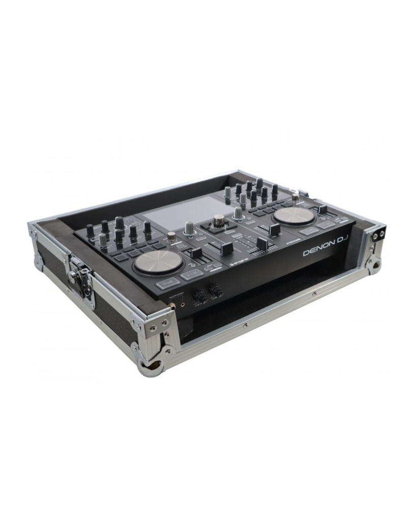 ProX ProX ATA Style Flight Travel Case for Denon DJ Prime Go - Silver On Black (X-PRIMEGO)